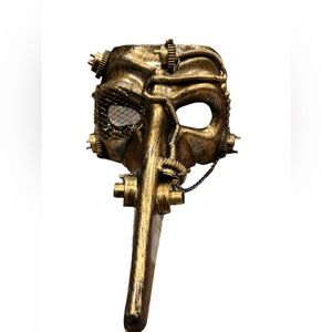 Steampunk‎ Plague Doctor Half Mask - Gold NWOT